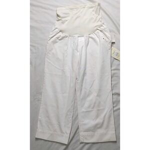 Oh Baby Motherhood Maternity White Capri Crop Pants Secret Fit Belly Size Sm New